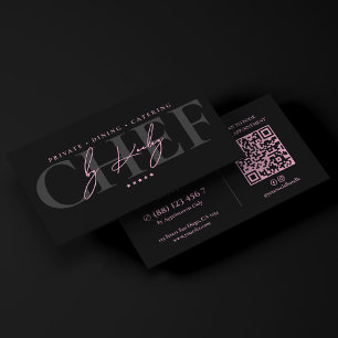 Minimaler Catering-Koch-Küchenchef Pink Schwarz Visitenkarte