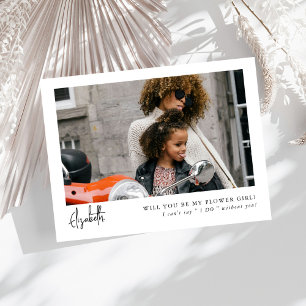 Minimaler Chic Script Foto Flower Girl Vorschlag