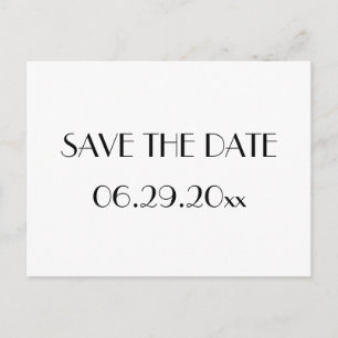 Minimaler Deko Weiße Save the Date Postkarte