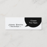 Minimaler Dialog Web Developer Mini Business Card