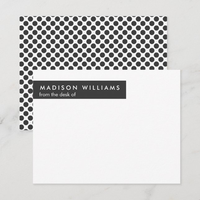 Minimaler Dot Stilvolle moderne moderne Note Card Mitteilungskarte (Vorne/Hinten)
