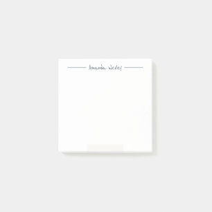 Minimaler dunkelblauer Monogramm Name Post-it Klebezettel