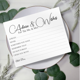 Minimaler einfacher Hochzeitsratgeber wünscht Kart