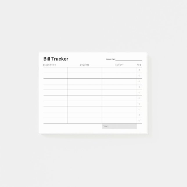 Minimaler einfacher Kostengünstiger Post-it Klebezettel (Vorderseite)