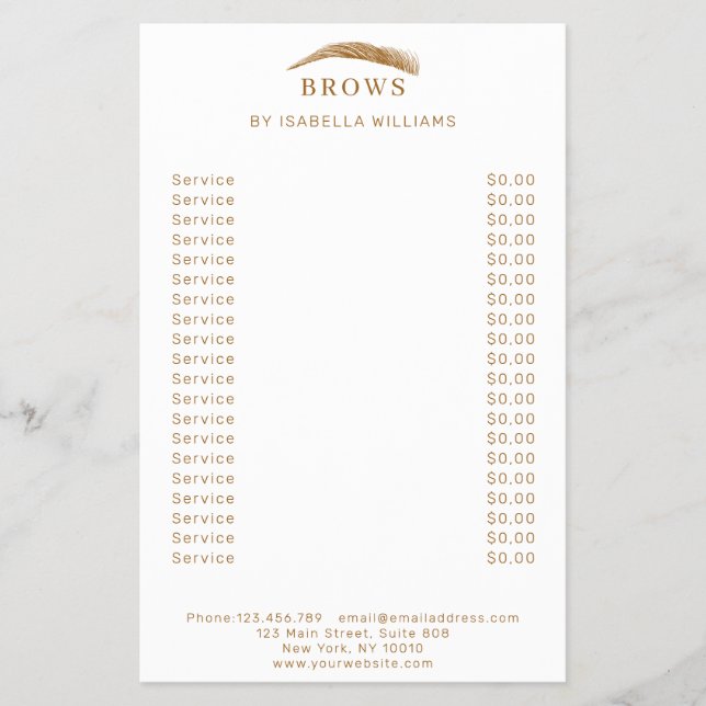 Minimaler eleganter Augenbrauen-Flyer Flyer (Vorne)