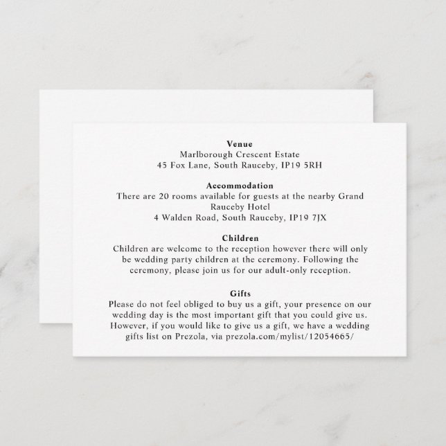 Minimaler Eleganter Botanischer Monogramm-Kranz Begleitkarte (Vorne/Hinten)