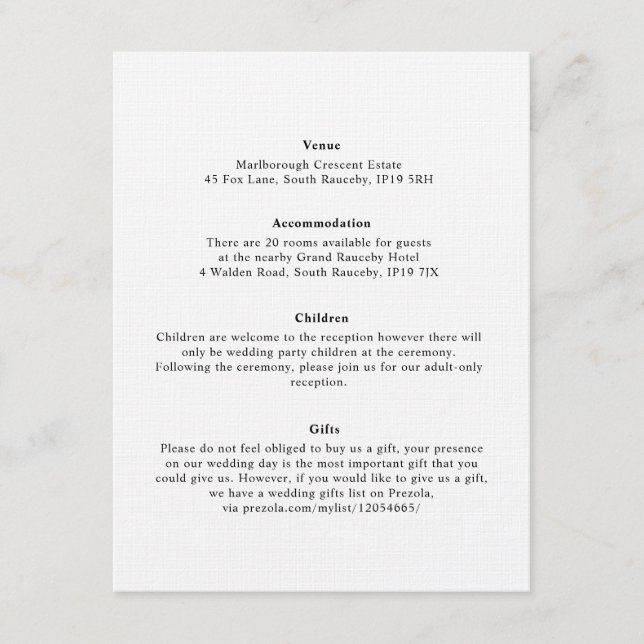 Minimaler Eleganter Botanischer Monogramm-Kranz Begleitkarte (Vorderseite)