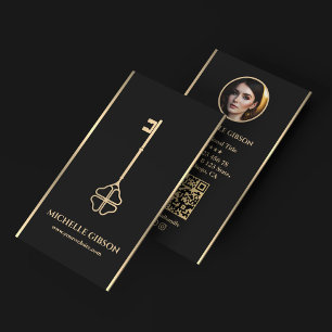 Minimaler eleganter Immobilienmarkt Foto Hypotheke Visitenkarte