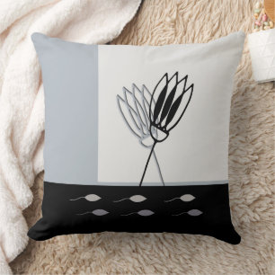 Minimaler Erdton rustikale Blumenwirbelkissen Kissen