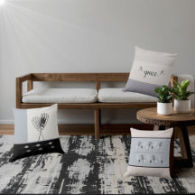 Minimaler Erdton rustikale Blumenwirbelkissen