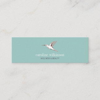 Minimaler Exotic bird illustration elegant mint Mini Visitenkarte