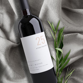 Minimaler, feiner Duskyblau jedes Jahr Jahrestag Weinetikett