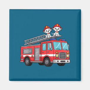 Minimaler Feuerwehrwagen Feuerwehrmann Dalmatiner Magnet