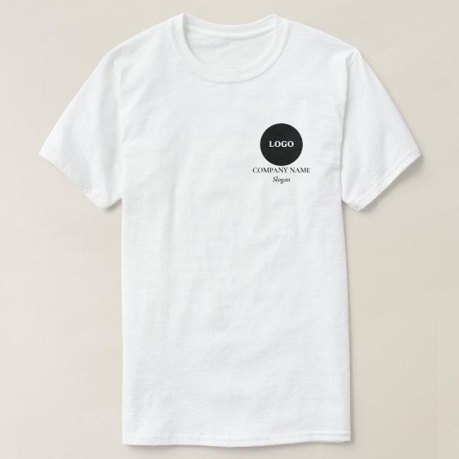 Minimaler Firmenname Slogan Business T - Shirt (Design vorne)