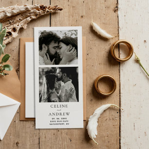 Minimaler Foto Strip Magnetic Wedding speichern da Magnetkarte
