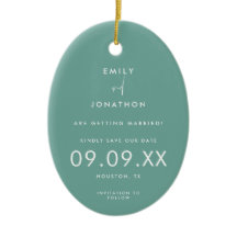 Minimaler Foto-Text Save the Date Aquamarin