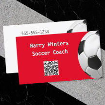 Minimaler Fußball-Ball Red QR Code Football Coach