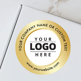 Minimaler Gold-White-Business-Logo-Versand Runder Aufkleber
