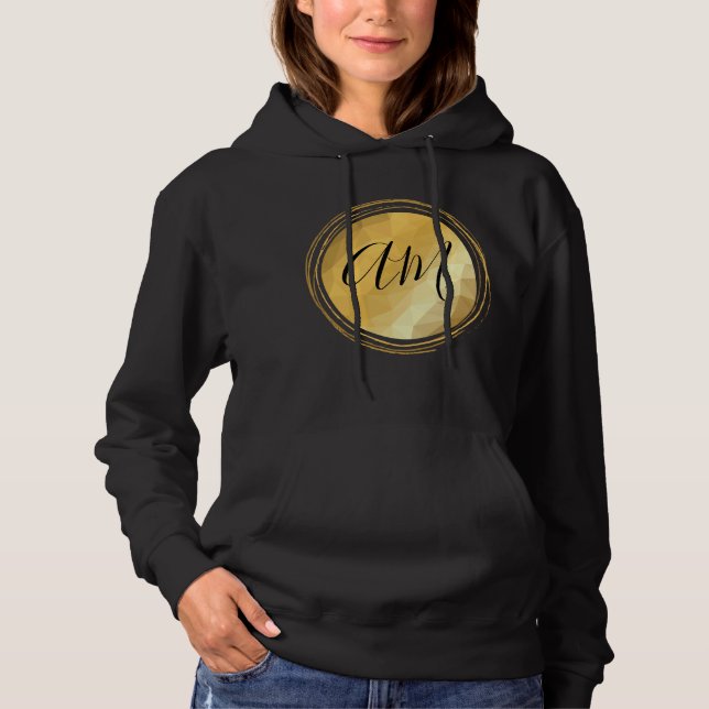 Minimaler goldfarbener geometrischer, anpassbarer  hoodie (Vorderseite)