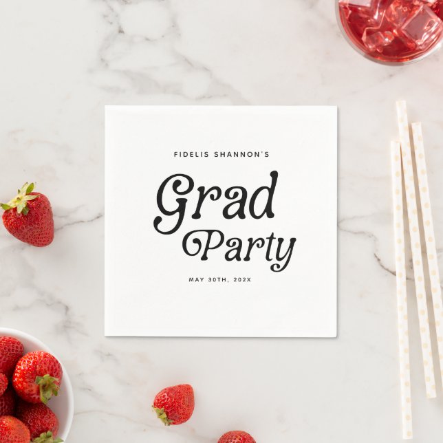 Minimaler Grad Party Retro Abschluss Serviette (Beispiel)