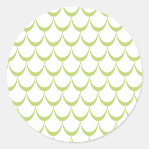 Minimaler Green Scallop Muster Sticker