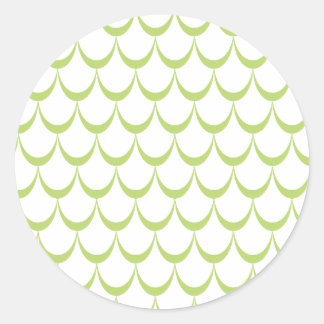 Minimaler Green Scallop Muster Sticker