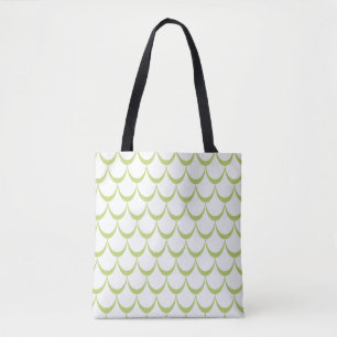 Minimaler Green Scallop Muster Tote Beutel