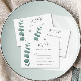 Minimaler Haushalt Eukalyptus RSVP-Karte Mitteilungskarte
