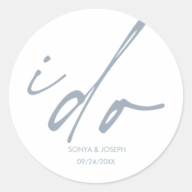 Minimaler Hochzeitstag einfach Runder Aufkleber (Vorderseite)