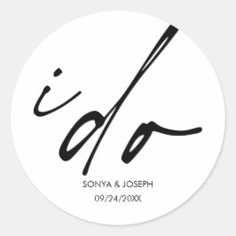 Minimaler Hochzeitstag einfach Runder Aufkleber