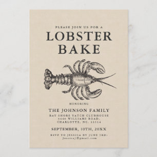 Minimaler Hummer Bake Vintag Style Einladung