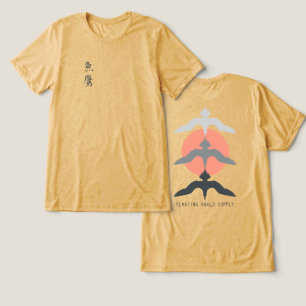 Minimaler Japanischer Fischadler Ukiyo-e Stil Senf Tri-Blend Shirt