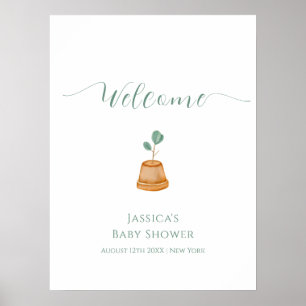Minimaler kleiner Sprossgarten-Baby-Shower-Willkom Poster