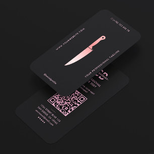 Minimaler Koch-Schwarz-Rosa-Küchenmesser Visitenkarte