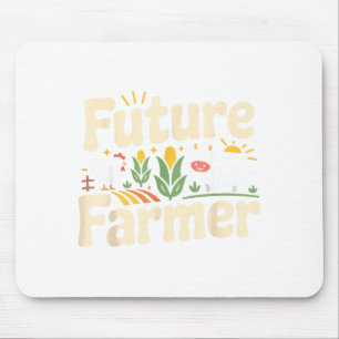 Minimaler Landwirtschaftsbauer Traktor Zukunft Mousepad