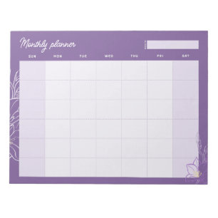 Minimaler Lavendel-Monatsplaner (benutzerdefiniert Notizblock