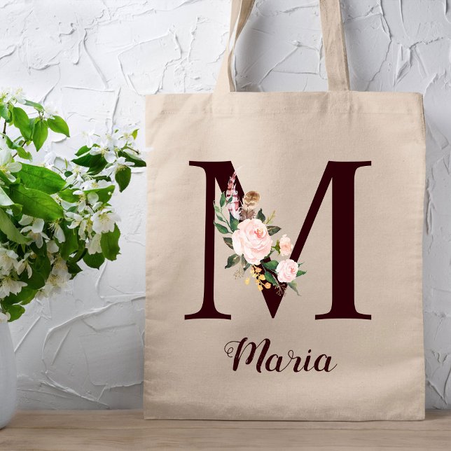 Minimaler Letter M Blush Personalisiertes Geschenk Tragetasche (Von Creator hochgeladen)