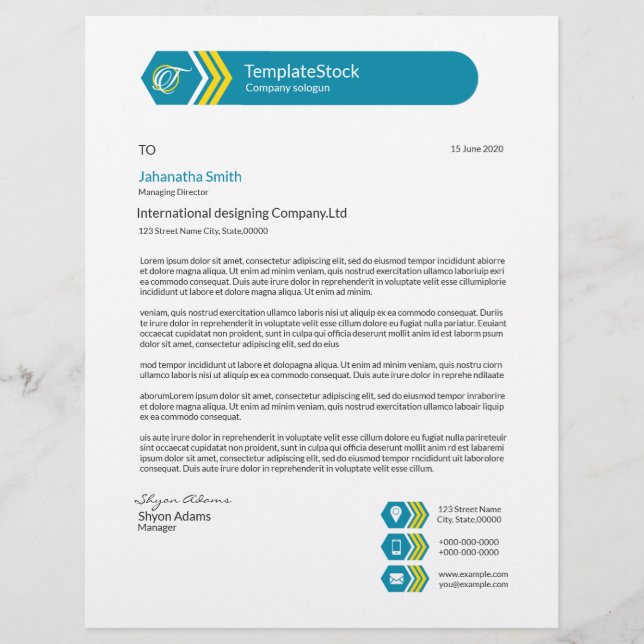 Minimaler Letterhead Briefbogen (Vorderseite)