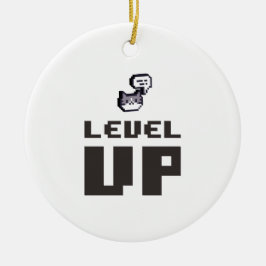 Minimaler Level Up Gamer Keramik Ornament