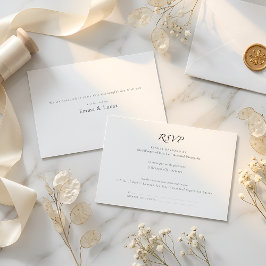 Minimaler Luxus | Elegante RSVP mit Menüauswahl Karte