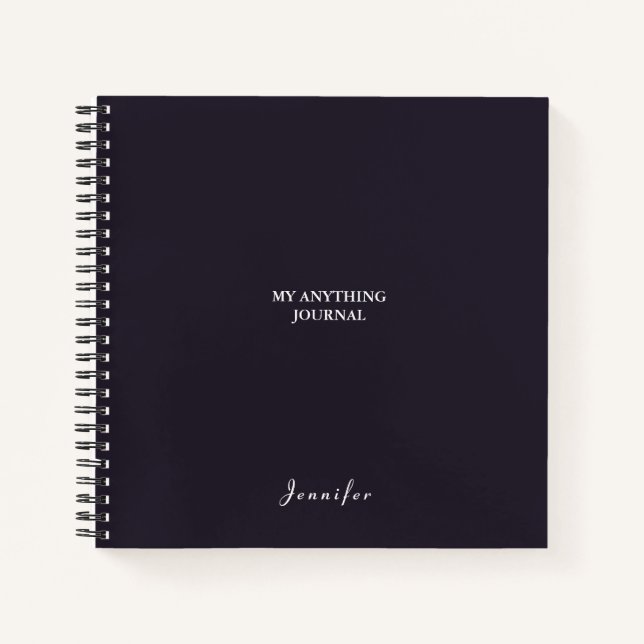 Minimaler Minimal-Charkohle-Grauer Weißspiral Notizbuch (Vorderseite)