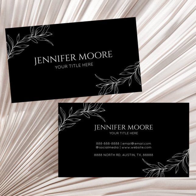 Minimaler Minimalistischer Schwarz-weißer Branchen Visitenkarte (Von Creator hochgeladen)