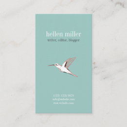 Minimaler Mint hummingbird elegant cute visit card Visitenkarte