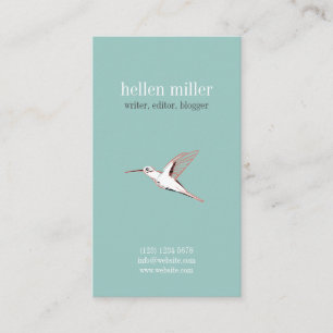 Minimaler Mint hummingbird elegant cute visit card Visitenkarte