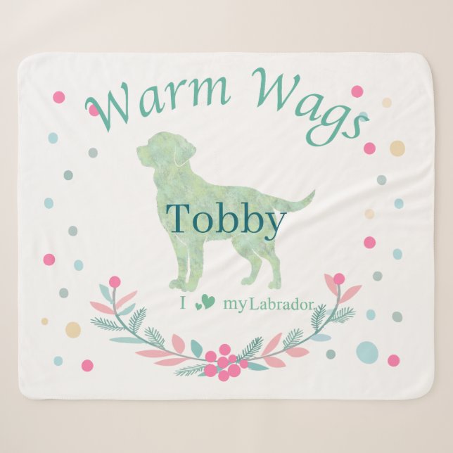 Minimaler Mint Labrador Retriever | Maßgeschneider Sherpadecke (Vorderseite (Horizontal))