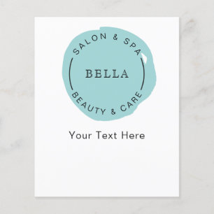 Minimaler moderner Aqua-Salon-Spa-Coupons Flyer