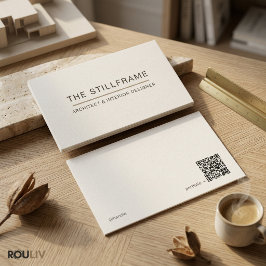 Minimaler Moderner Architekt | QR-Code Warmweiß Visitenkarte