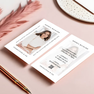 Minimaler moderner Beruflicher QR-Foto Visitenkarte