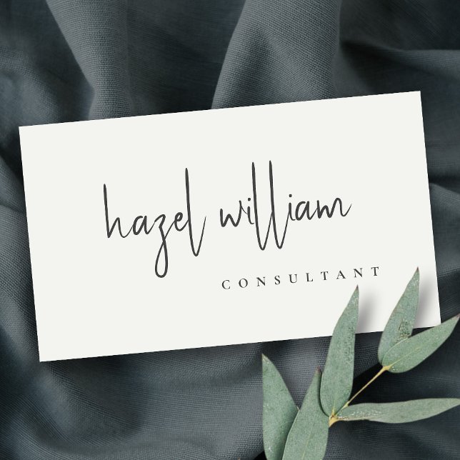 Minimaler moderner einfacher Schwarz-Weiß-Script Q Visitenkarte (Von Creator hochgeladen)