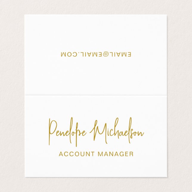 Minimaler moderner Goldfarbensatz und QR-Code Visitenkarten (Außenseite Aufgefaltet)